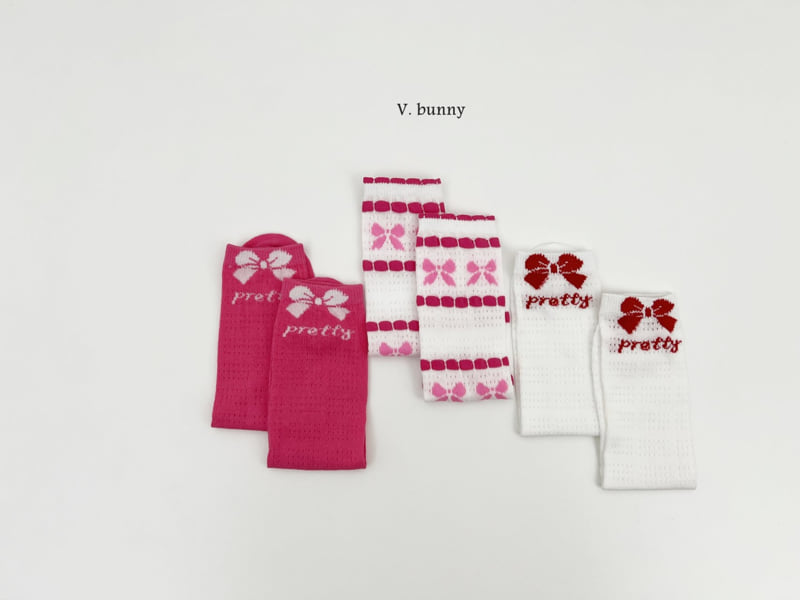 V Bunny - Korean Children Fashion - #discoveringself - Pretty Socks Set (set of 3) - 2