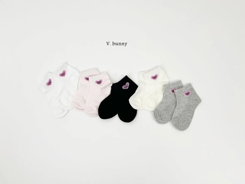 V Bunny - Korean Children Fashion - #discoveringself - Kiki Heart Socks Set - 10