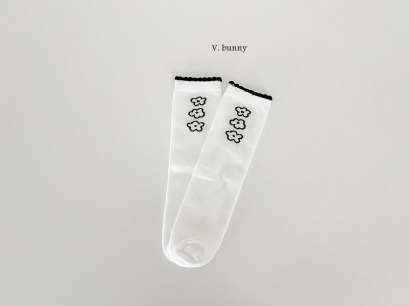 V Bunny - Korean Children Fashion - #designkidswear - Hemp Flower Sock Set - 4