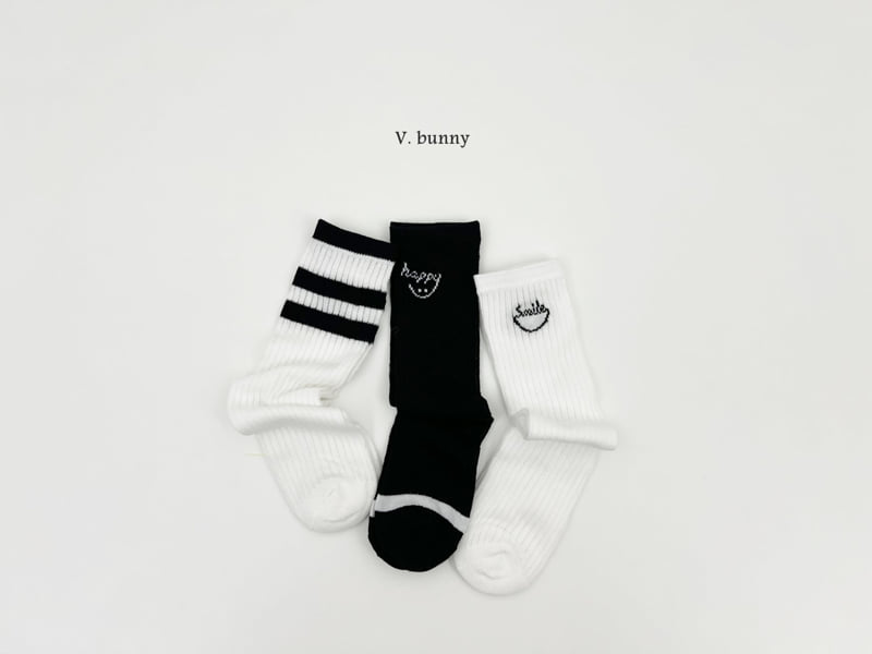 V Bunny - Korean Children Fashion - #discoveringself - Happy Smile Socks Set (set of 3) - 4
