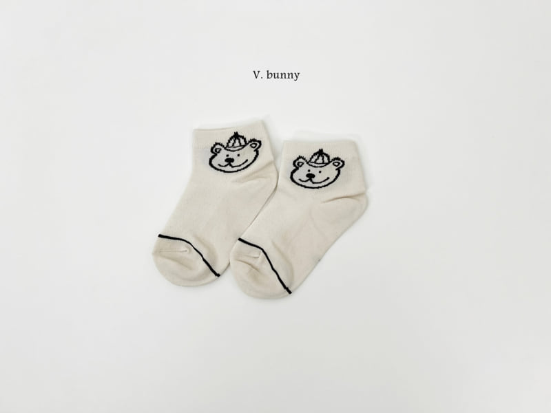 V Bunny - Korean Children Fashion - #discoveringself - Hat Bear Socks Set - 4