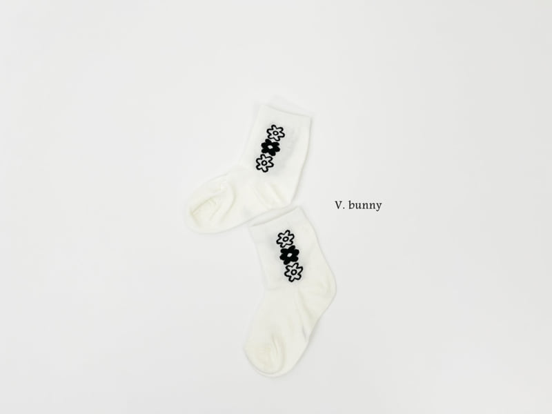 V Bunny - Korean Children Fashion - #fashionkids - String Flower Socks Set - 6