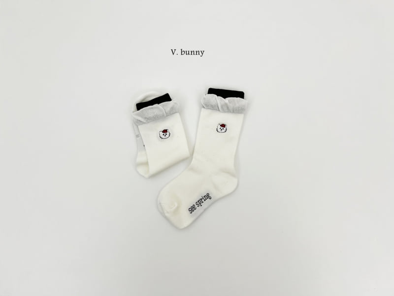 V Bunny - Korean Children Fashion - #kidsshorts - Layer Ribbon Socks Set - 5