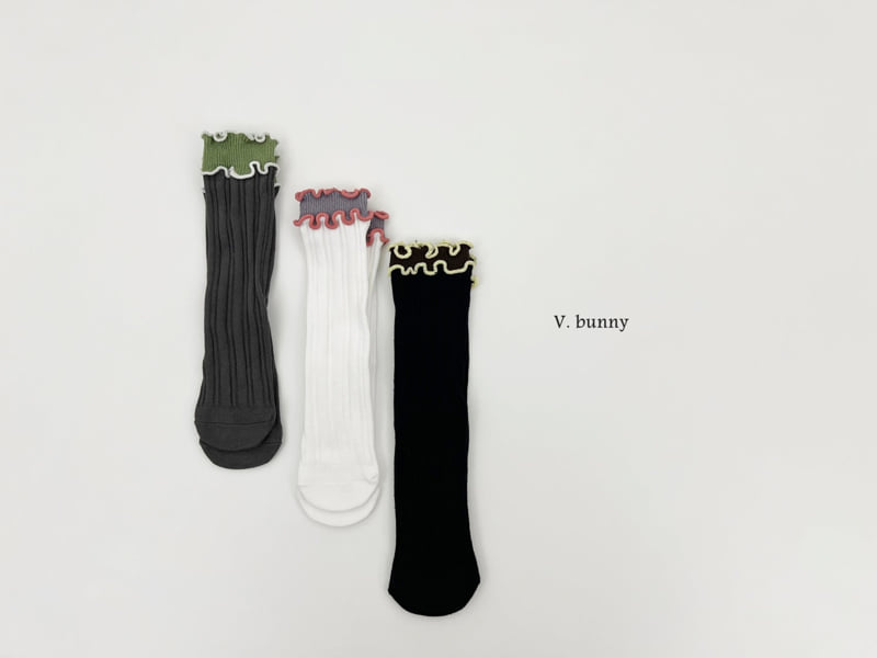 V Bunny - Korean Children Fashion - #fashionkids - Wave Socks Set - 4