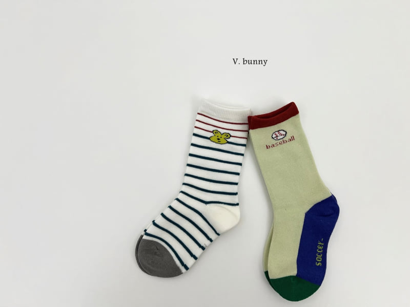 V Bunny - Korean Children Fashion - #kidsshorts - Baseball Socks Set - 10