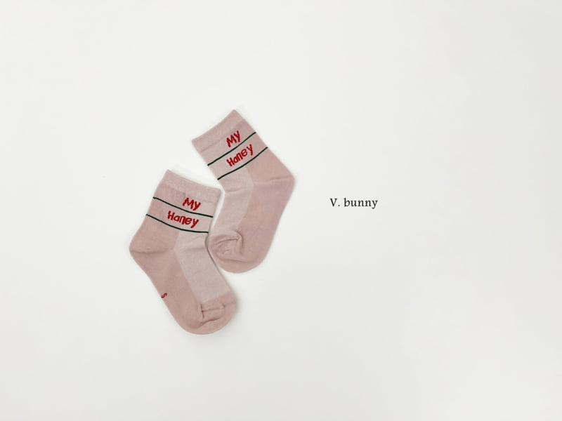 V Bunny - Korean Children Fashion - #kidsshorts - Honey Socks Set - 7