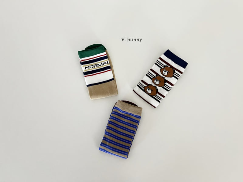 V Bunny - Korean Children Fashion - #kidsshorts - Normal Socks Set - 3