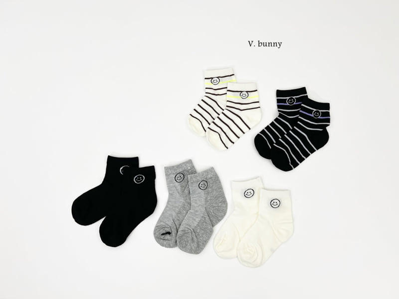 V Bunny - Korean Children Fashion - #kidsshorts - Round Socks Set - 9