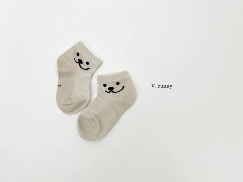 V Bunny - Korean Children Fashion - #kidsshorts - Hat Bear Socks Set - 5