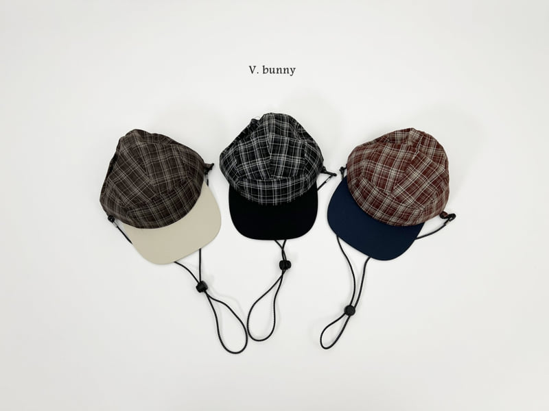 V Bunny - Korean Children Fashion - #kidsshorts - Checked Camping Cap