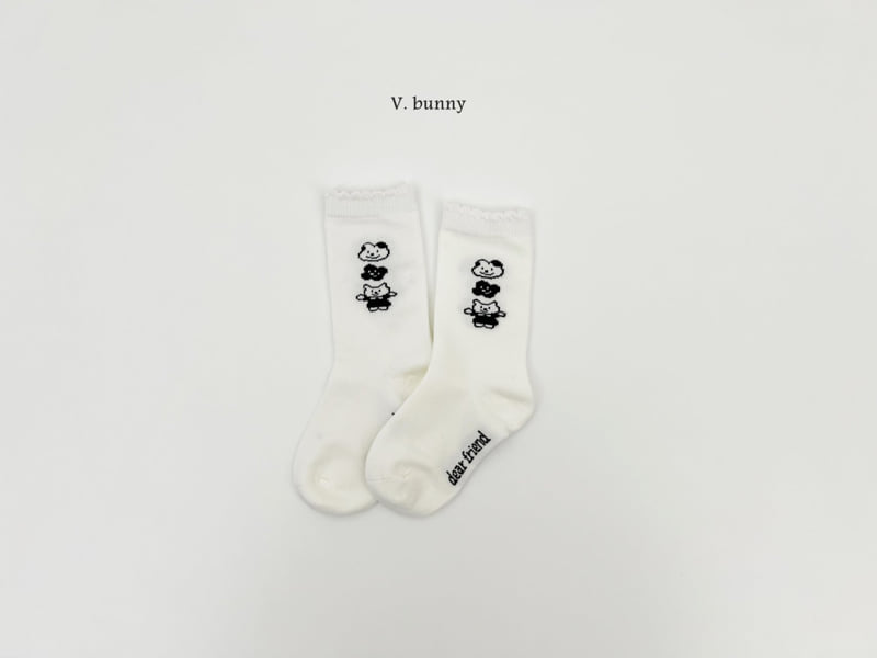V Bunny - Korean Children Fashion - #kidsstore - Layer Ribbon Socks Set - 6