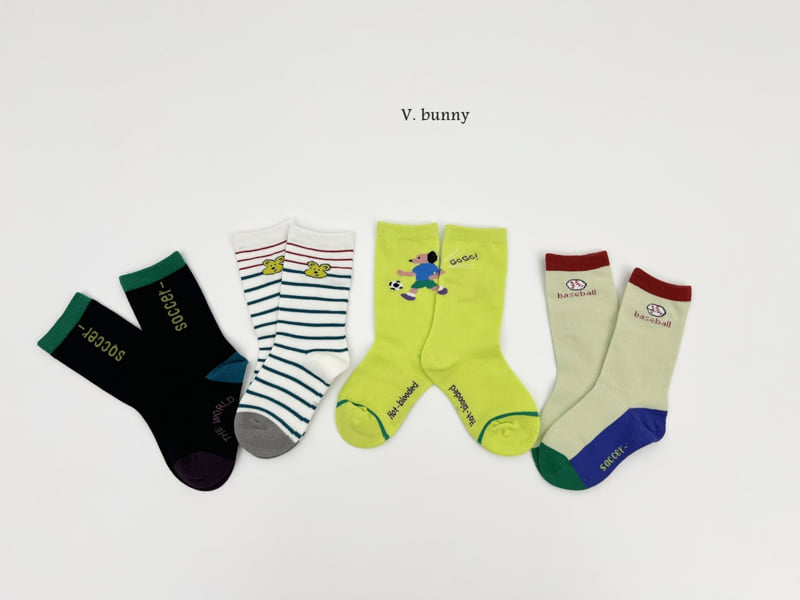 V Bunny - Korean Children Fashion - #kidsstore - Baseball Socks Set - 11