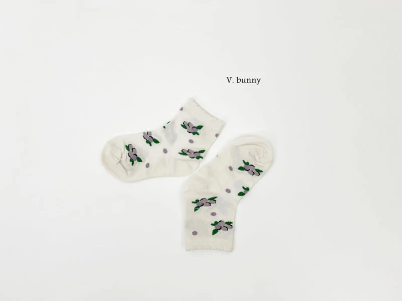 V Bunny - Korean Children Fashion - #kidsstore - Purple Flower Sock Set - 3