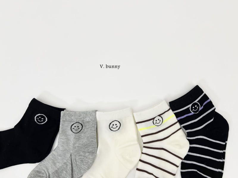 V Bunny - Korean Children Fashion - #kidsstore - Round Socks Set - 10