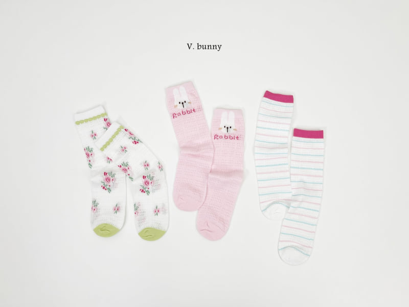 V Bunny - Korean Children Fashion - #kidsstore - Tosuni Sock Set - 9