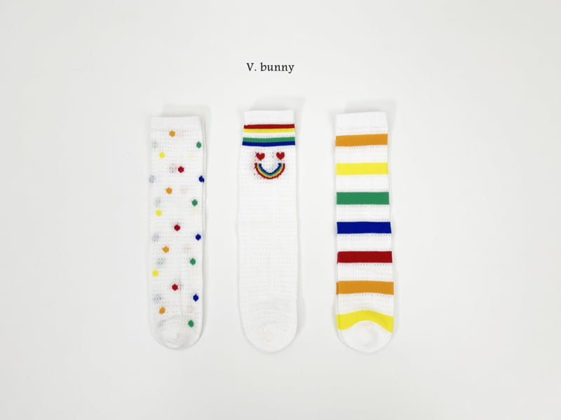 V Bunny - Korean Children Fashion - #kidsstore - Rainbow Polka Dots Socks Set