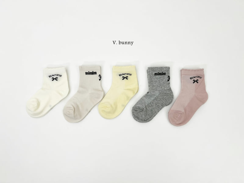 V Bunny - Korean Children Fashion - #kidsstore - Mimi Ribbon Socks Set