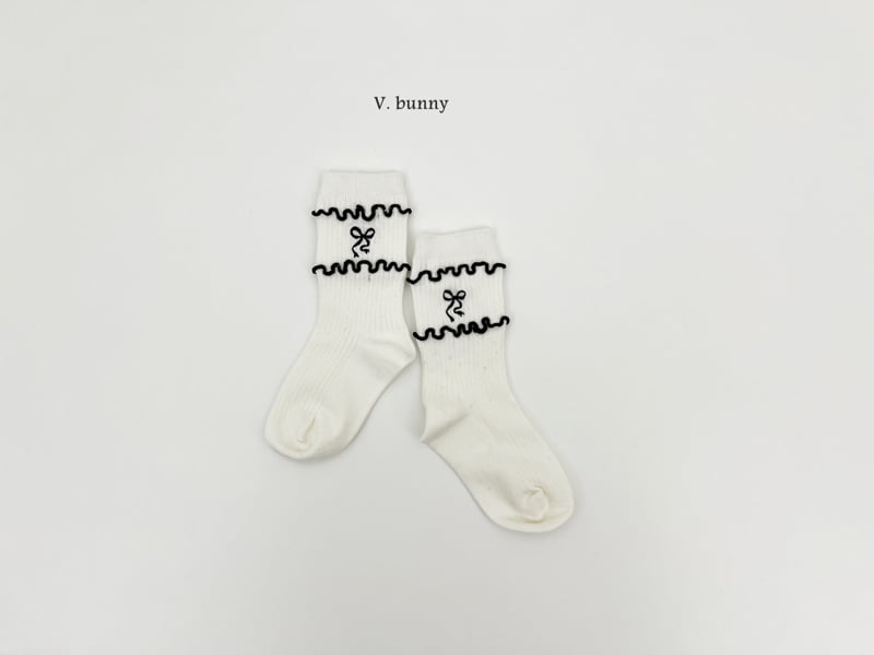 V Bunny - Korean Children Fashion - #kidzfashiontrend - Layer Ribbon Socks Set - 7