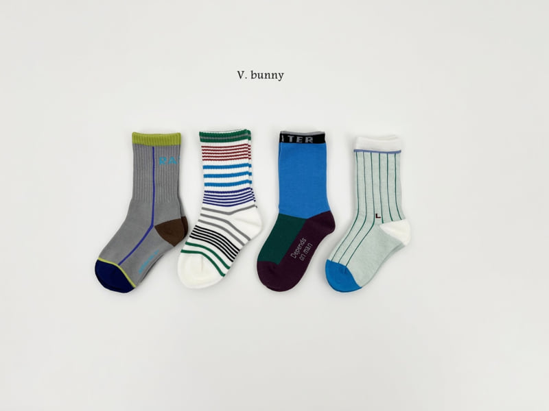 V Bunny - Korean Children Fashion - #kidzfashiontrend - Line R Socks Set