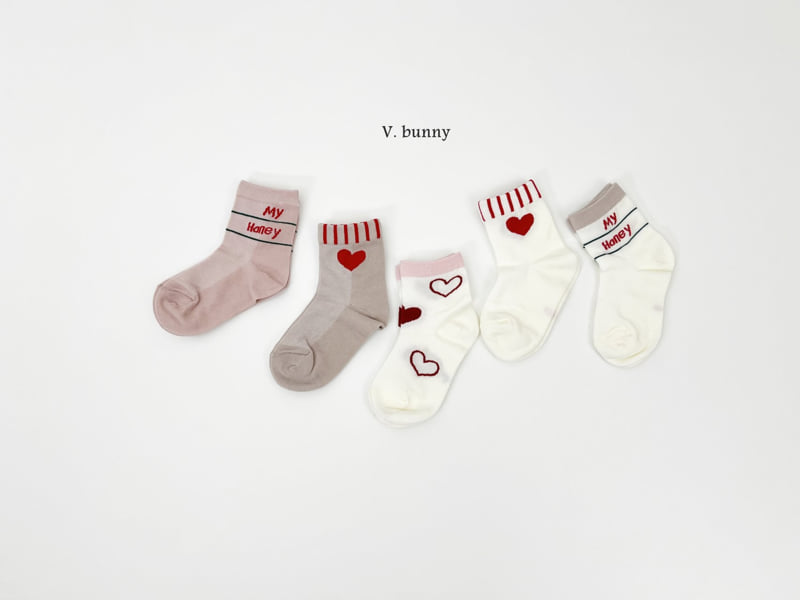 V Bunny - Korean Children Fashion - #kidzfashiontrend - Honey Socks Set - 9