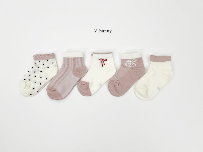 V Bunny - Korean Children Fashion - #kidzfashiontrend - Red String Socks Set