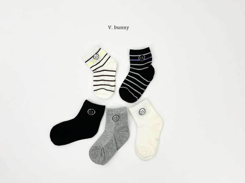 V Bunny - Korean Children Fashion - #kidzfashiontrend - Round Socks Set - 11