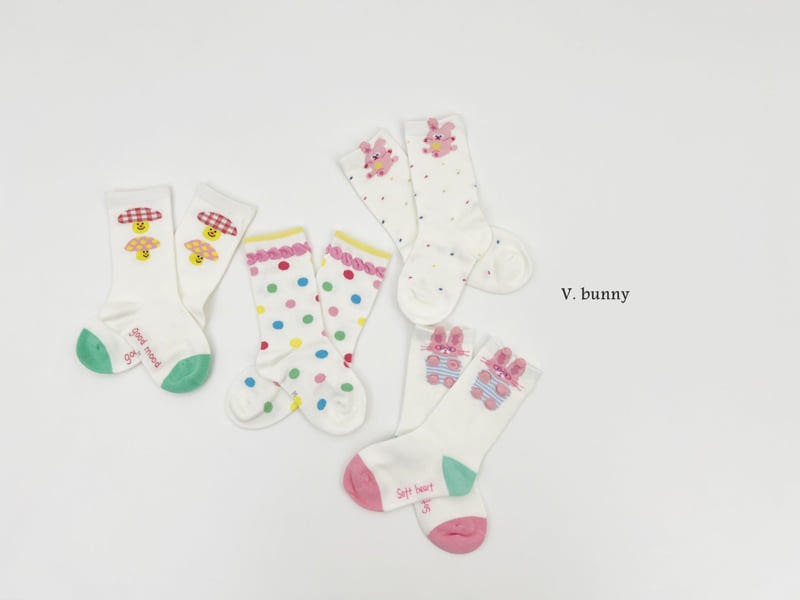 V Bunny - Korean Children Fashion - #littlefashionista - Mushroom Socks Set - 10