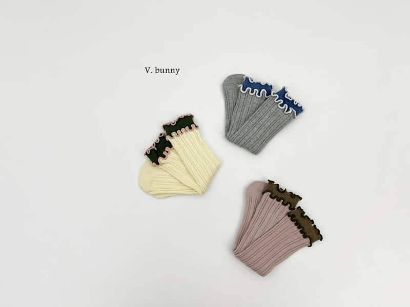 V Bunny - Korean Children Fashion - #littlefashionista - Wave Socks Set - 8