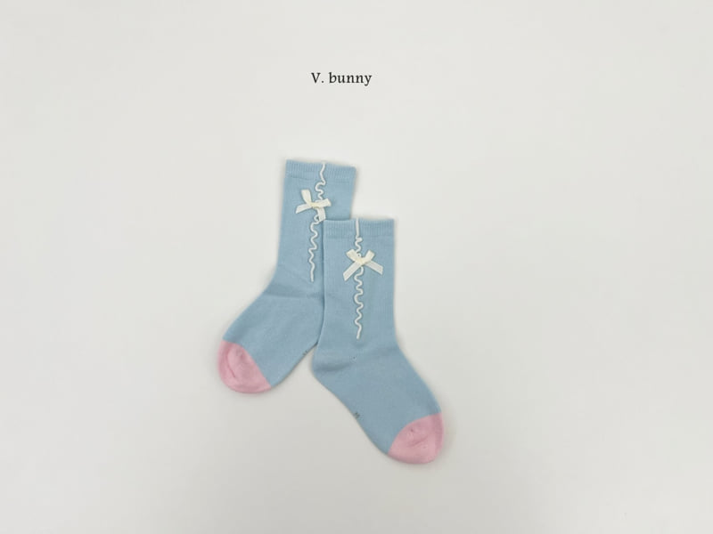 V Bunny - Korean Children Fashion - #Kfashion4kids - Sky Ribbon Socks Set - 4