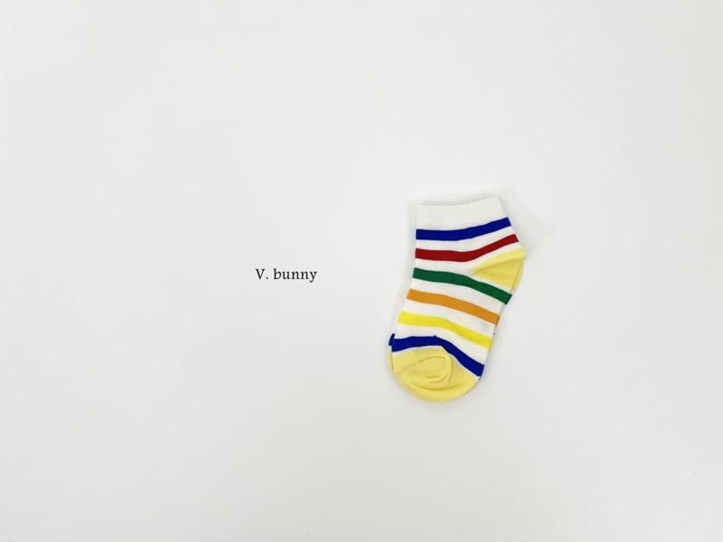 V Bunny - Korean Children Fashion - #littlefashionista - Color Stripe Socks Set - 5