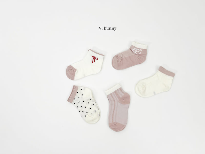 V Bunny - Korean Children Fashion - #littlefashionista - Red String Socks Set - 3