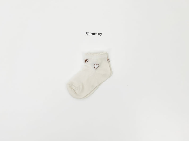 V Bunny - Korean Children Fashion - #littlefashionista - Flower Heart Socks Set - 6