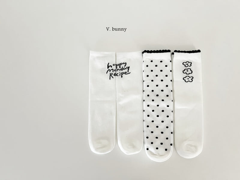 V Bunny - Korean Children Fashion - #littlefashionista - Hemp Flower Sock Set - 10
