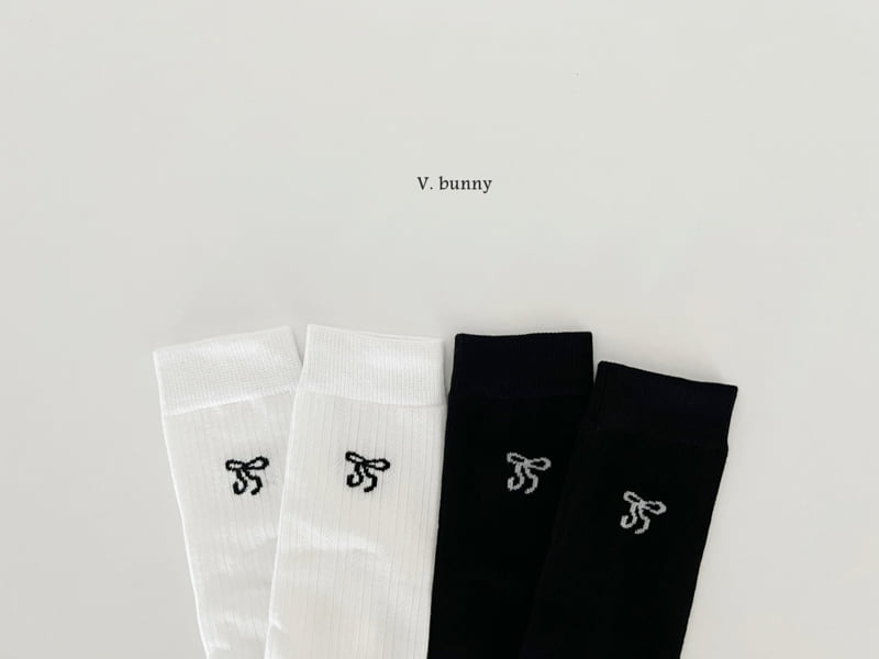 V Bunny - Korean Children Fashion - #littlefashionista - Double Bone Sock Set - 2