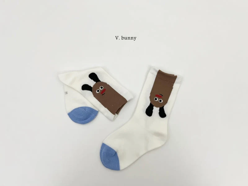 V Bunny - Korean Children Fashion - #magicofchildhood - Week Puff Socks Set - 3