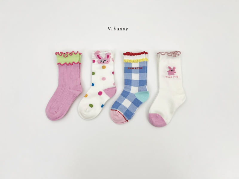 V Bunny - Korean Children Fashion - #magicofchildhood - Bubble Rabbit Socks Set