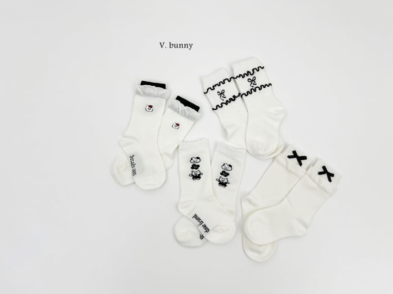 V Bunny - Korean Children Fashion - #magicofchildhood - Layer Ribbon Socks Set - 10