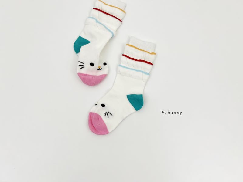 V Bunny - Korean Children Fashion - #magicofchildhood - Ribbon Cat Socks Set - 5