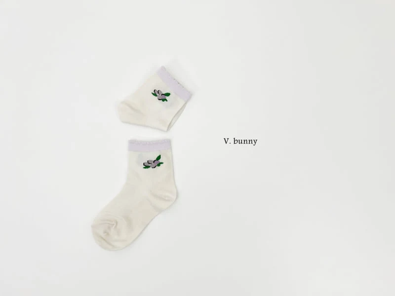 V Bunny - Korean Children Fashion - #magicofchildhood - Purple Flower Sock Set - 7