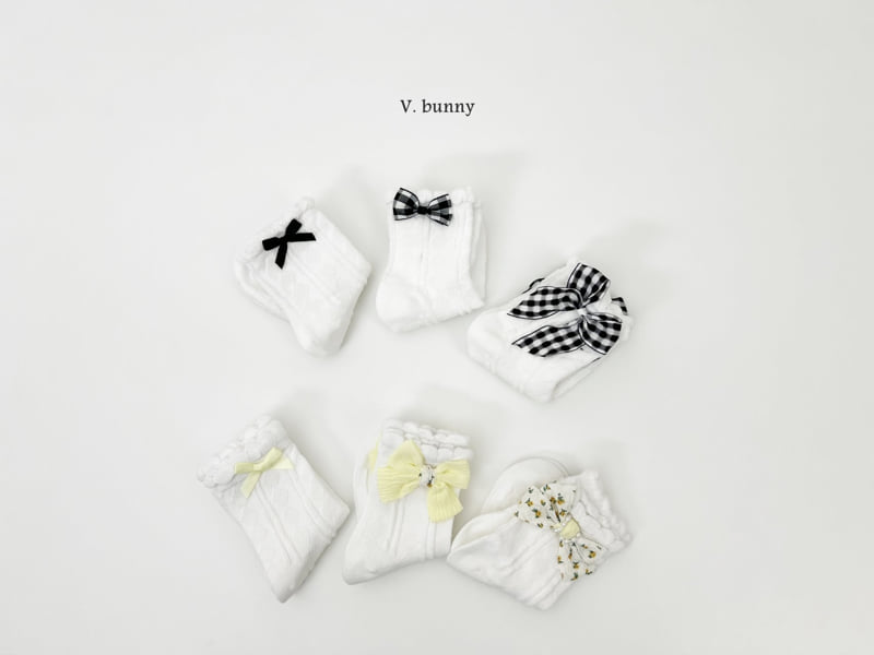 V Bunny - Korean Children Fashion - #magicofchildhood - Ribbon Ribbon Socks Set - 3
