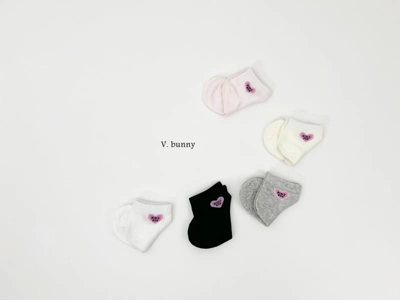 V Bunny - Korean Children Fashion - #magicofchildhood - Kiki Heart Socks Set - 3