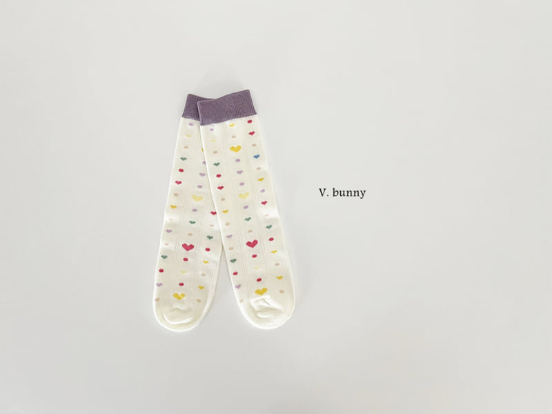 V Bunny - Korean Children Fashion - #littlefashionista - Dotted Heart Socks Set - 4