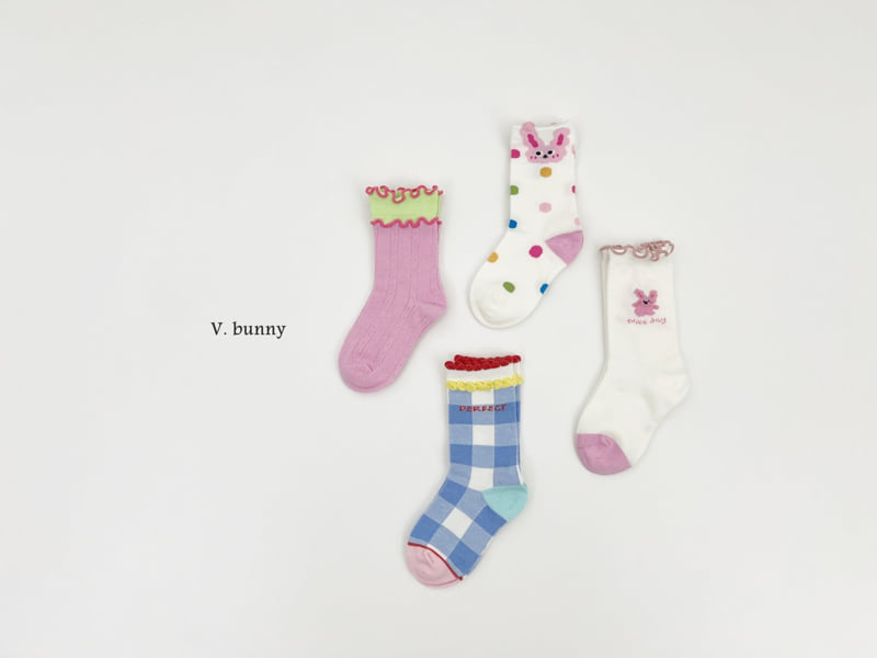 V Bunny - Korean Children Fashion - #minifashionista - Bubble Rabbit Socks Set - 2