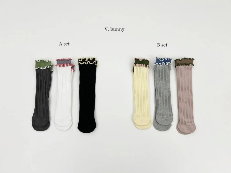 V Bunny - Korean Children Fashion - #minifashionista - Wave Socks Set - 10