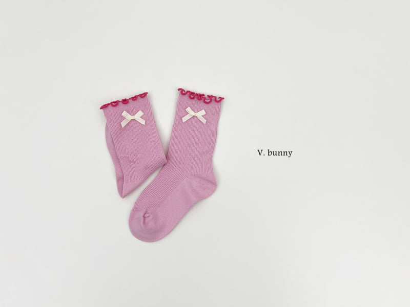 V Bunny - Korean Children Fashion - #minifashionista - Ribbon Cat Socks Set - 6