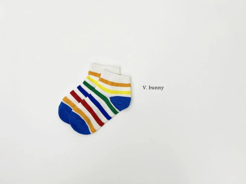V Bunny - Korean Children Fashion - #minifashionista - Color Stripe Socks Set - 7