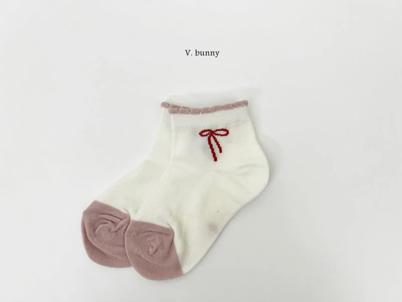 V Bunny - Korean Children Fashion - #minifashionista - Red String Socks Set - 5