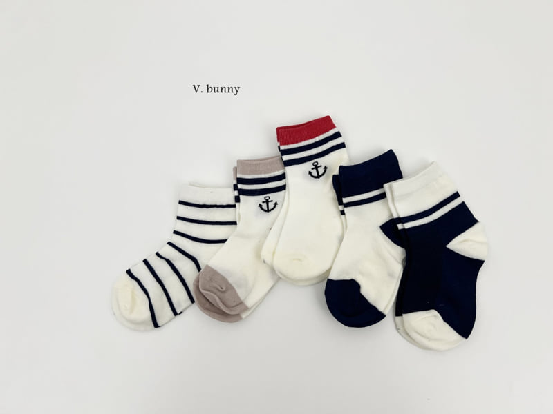V Bunny - Korean Children Fashion - #prettylittlegirls - Marine Boy Socks Set - 9