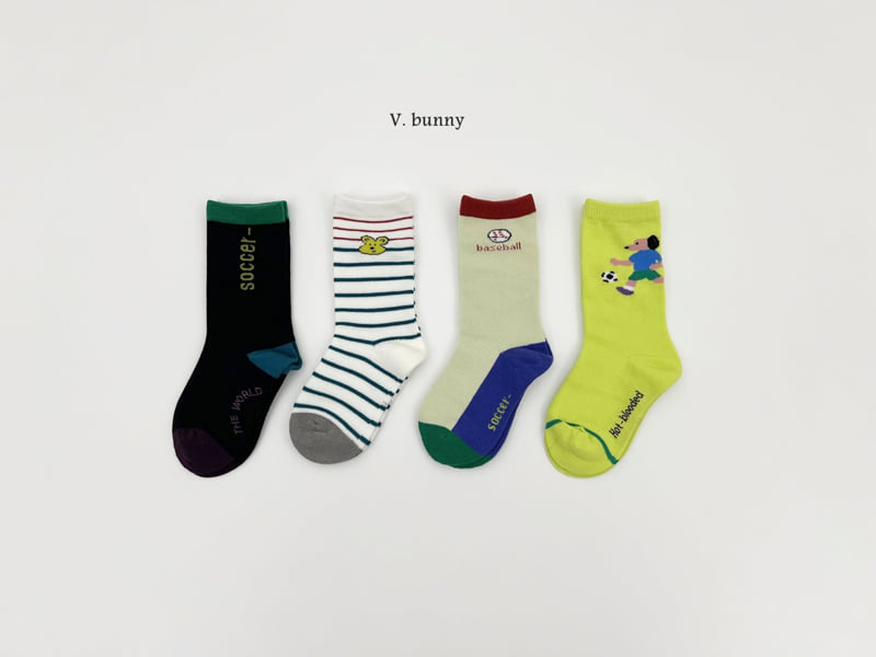 V Bunny - Korean Children Fashion - #prettylittlegirls - Baseball Socks Set