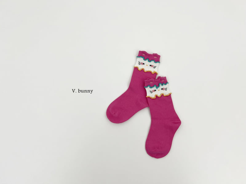 V Bunny - Korean Children Fashion - #prettylittlegirls - Ribbon Cat Socks Set - 7